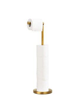 Gold Toilet Paper Holder Freestanding Stainless Steel Bathroom Storage Stand